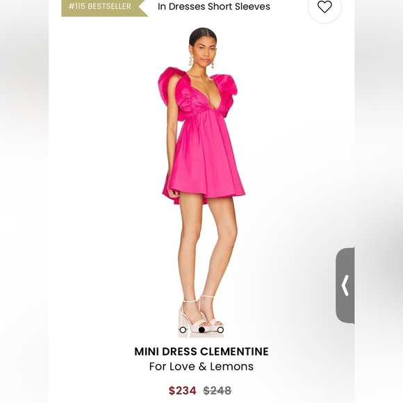 For Love And Lemons Clementine Pink Ruffle Dress 🩷 XS - Picture 9 of 15